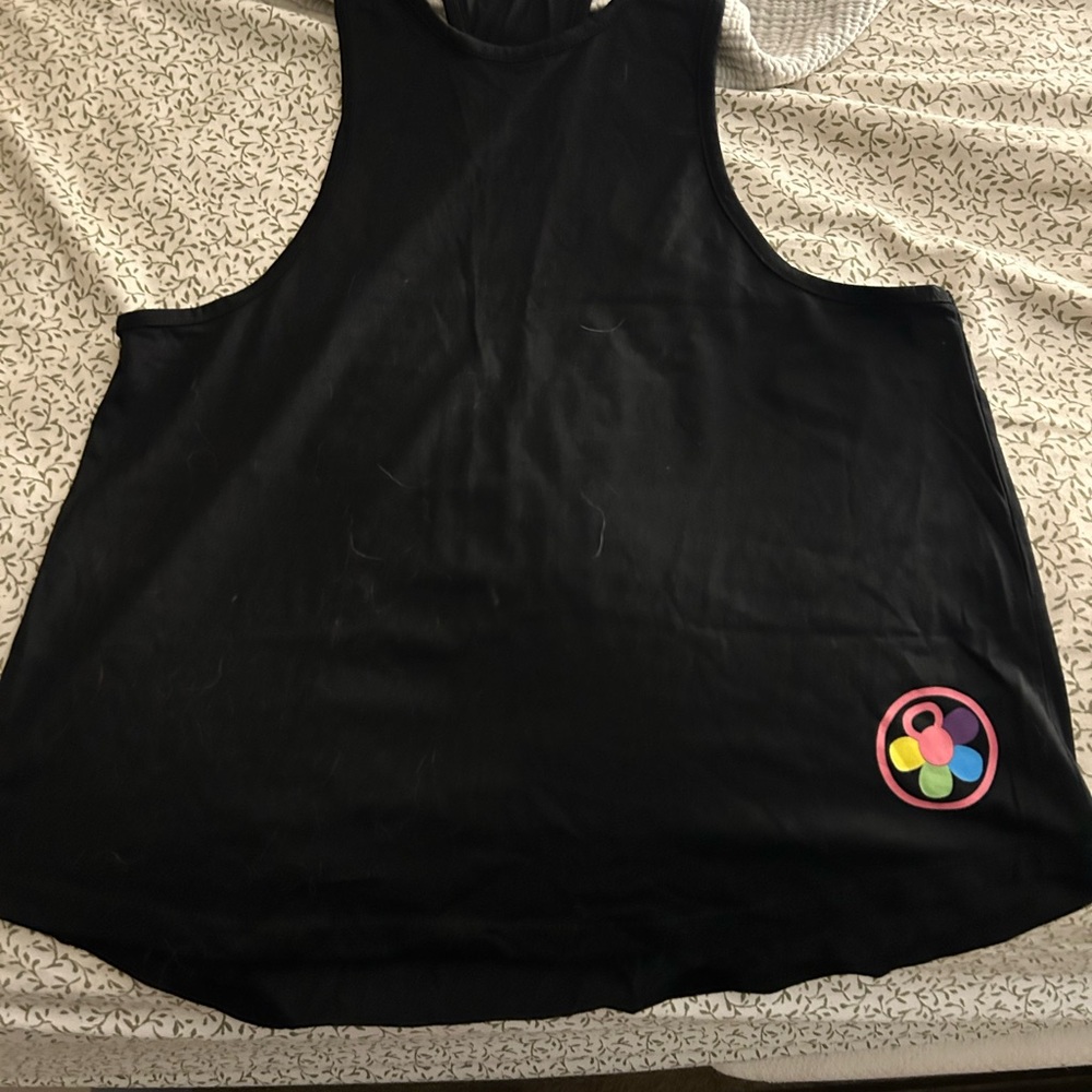 Black Muscle Tee with Colorful Logo